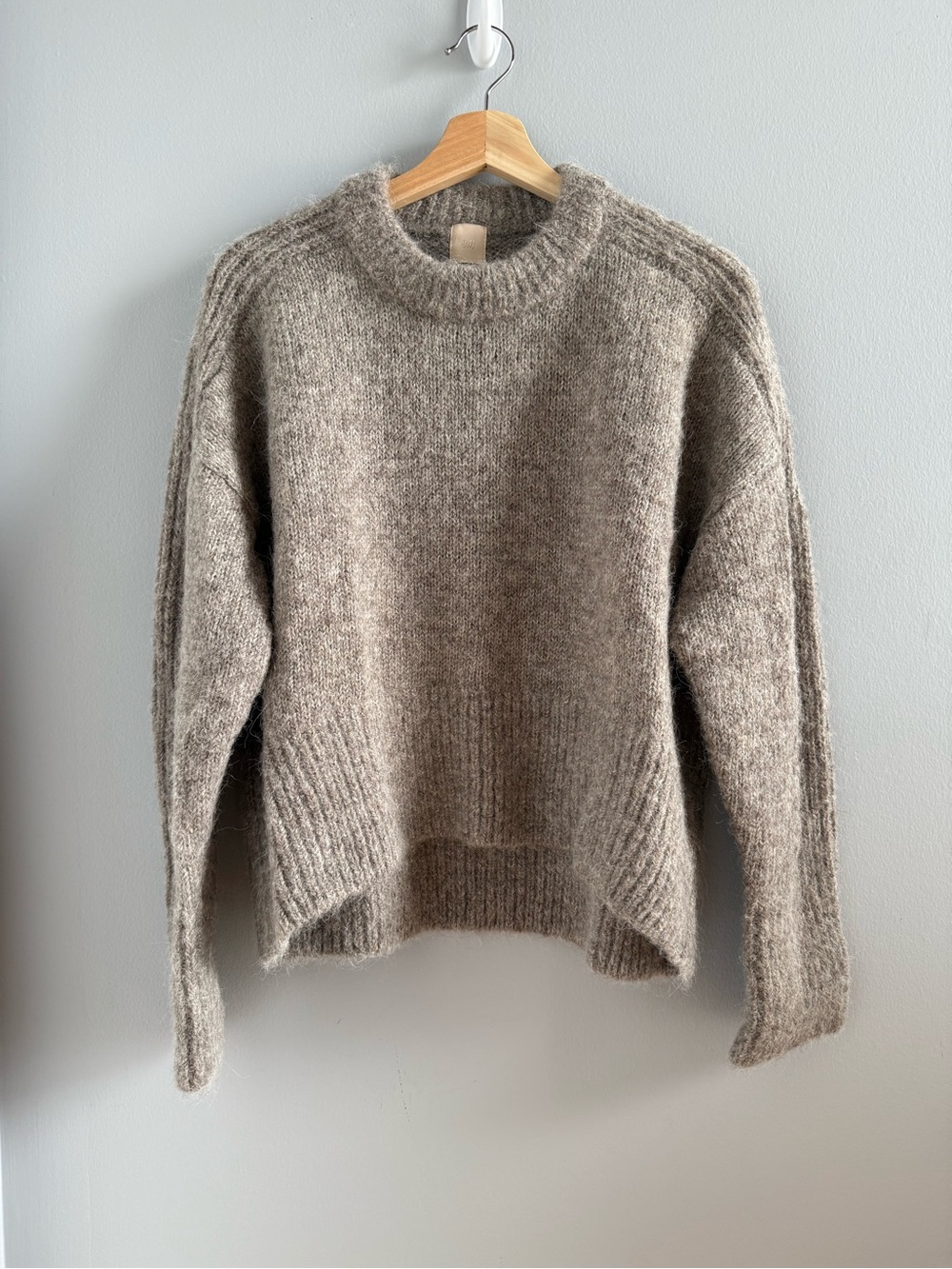 H&M Premium Alpaca Wool Sweater in Taupe